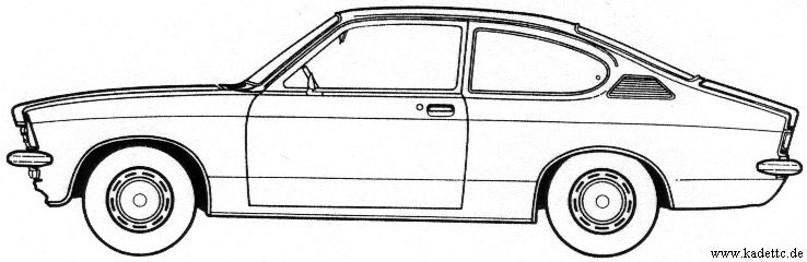 Strichzeichnung / Grafik Kadett C Limo Das Kadett C